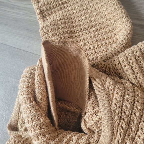 Talbots Gold Crochet Knit Cardigan Sweater W/ Gold Buttons & Pockets 1x - Picture 11 of 11